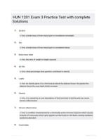 HUN 1201 Exam 3 Practice Test with complete Solutions