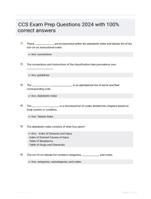 CCS Exam Prep Questions 2024 with 100% correct answers