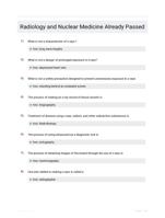 Radiology and Nuclear Medicine Already Passed