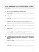 HVAC Questions |100 Questions| With Correct Answers.