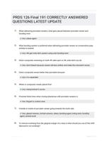 PRDS 126 Final  191 CORRECTLY ANSWERED QUESTIONS LATEST UPDATE