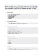 NTP Final exam questions with answers tested and verified 2024 latest updates all RATED A+