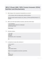 IBCLC (Exam With 100% Correct Answers 2024): Nutrition and Biochemistry
