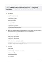 CSFA EXAM PREP Questions with Complete Solutions
