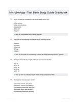 Microbiology - Test Bank Study Guide Graded A+