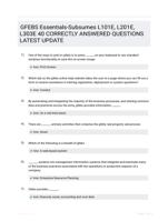 GFEBS Essentials-Subsumes L101E, L201E, L303E 40 CORRECTLY ANSWERED QUESTIONS LATEST UPDATE