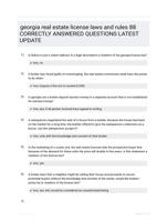 georgia real estate license laws and rules 88 CORRECTLY ANSWERED QUESTIONS LATEST UPDATE