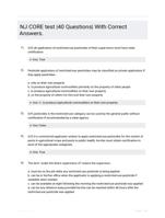 NJ CORE test |40 Questions| With Correct Answers.