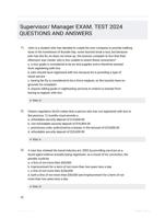 Supervisor/ Manager EXAM. TEST 2024 QUESTIONS AND ANSWERS