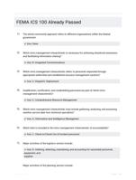 FEMA ICS 100 Already Passed