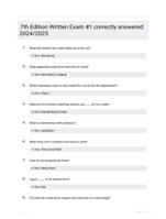 7th Edition Written Exam #1 correctly answered 2024/2025