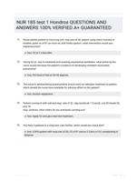 NUR 185 test 1 Hondros QUESTIONS AND ANSWERS 100% VERIFIED A+ GUARANTEED