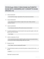 PCCN Exam 2024 2 2024 EXAM (AUTHENTIC EXAM WITH ANSWERS) KEY CONCEPTS EXAM GRADED A+]