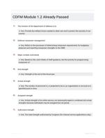 CDFM Module 1.2 Already Passed