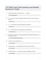 101 FINAL Exam 2024 Questions and Detailed Answers| A+ Grade