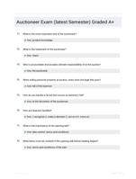 Auctioneer Exam (latest  Semester) Graded A+