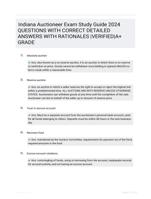Indiana Auctioneer Exam Study Guide 2024 QUESTIONS WITH CORRECT DETAILED ANSWERS WITH RATIONALES |VERIFIED|A+ GRADE