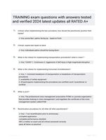 TRAINING exam questions with answers tested and verified 2024 latest updates all RATED A+