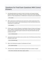 Questions for Final Exam Questions With Correct Answers.