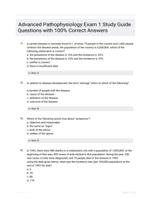 Advanced Pathophysiology Exam 1 Study Guide Questions with 100% Correct Answers