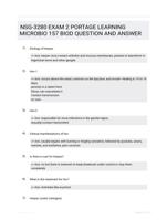 NSG-3280 EXAM 2 PORTAGE LEARNING  MICROBIO 157 BIOD QUESTION AND  ANSWER