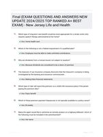 Final (EXAM QUESTIONS AND ANSWERS NEW UPDATE 2024/2025 TOP RANKED A+ BEST EXAM) - New Jersey Life and Health