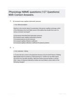 Physiology NBME questions |127 Questions| With Correct Answers.