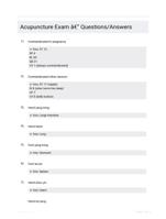 Acupuncture Exam - Questions/Answers