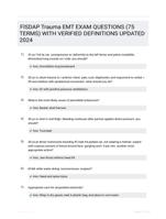 FISDAP Trauma EMT EXAM QUESTIONS (75 TERMS) WITH VERIFIED DEFINITIONS UPDATED 2024