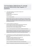 CCI First Edition CNOR (Exam #1 correctly answered 2024/2025) Prep Chapters 1-9 Questions