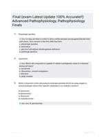 Final (exam  Latest Update 100% Accurate!!) Advanced Pathophysiology, Pathophysiology Finals