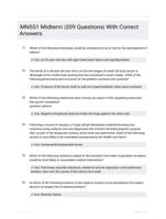 MN551 Midterm |209 Questions| With Correct Answers.