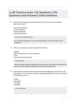 LLQP Practice Exam 150 Questions (150 Questions and Answers) Great Solutions..