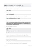 CA Chiropractic Law Exam (CCLE)