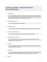 of Fitness EXAM 1 QUESTIONS WITH SOLUTIONS 2024