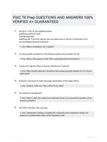 FDIC TE Prep QUESTIONS AND ANSWERS 100% VERIFIED A+ GUARANTEED