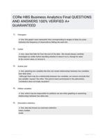 CORe HBS Business Analytics Final QUESTIONS AND ANSWERS 100% VERIFIED A+ GUARANTEED