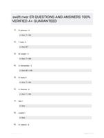 swift river ER QUESTIONS AND ANSWERS 100% VERIFIED A+ GUARANTEED