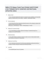 MBA ETS Major Field Test EXAM QUESTIONS (103 TERMS) WITH VERIFIED DEFINITIONS UPDATED 2024