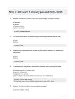 NSG 3180 Exam 1 already passed 2024/2025