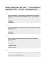 health assessment test bank 1 QUESTIONS AND ANSWERS 100% VERIFIED A+ GUARANTEED