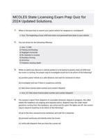 MCOLES State Licensing Exam Prep Quiz for 2024 Updated Solutions.