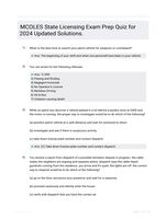 MCOLES State Licensing Exam Prep Quiz for 2024 Updated Solutions.