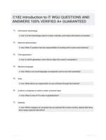 C182 Introduction to IT WGU QUESTIONS AND ANSWERS 100% VERIFIED A+ GUARANTEED
