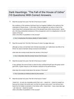Dark Hauntings: "The Fall of the House of Usher" |10 Questions| With Correct Answers.