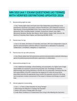 MN 553 Unit 1 EXAM QUESTIONS (43 TERMS) WITH VERIFIED DEFINITIONS UPDATED 2024