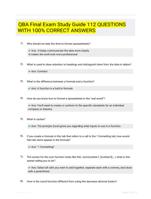 QBA Final Exam Study Guide 112 QUESTIONS  WITH 100% CORRECT  ANSWERS