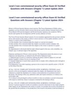 Level 2 non-commissioned security officer Exam 63 Verified Questions with Answers (Chapter 1) Latest Update 2024-2025
