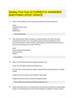 Barkley Post Test  42 CORRECTLY ANSWERED QUESTIONS LATEST UPDATE