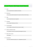 A Level Physics AQA 327 CORRECTLY ANSWERED QUESTIONS LATEST UPDATE